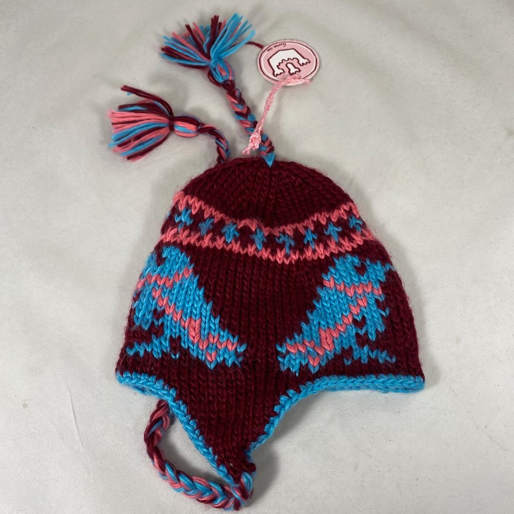 Goorin Ear Flaps Chunky Beanie Hat Love Bird Design NWT - Picture 2 of 9